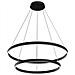 Lampadario A Sospensione Moderno Rim Alluminio Nero 2 Led 88w - Foto miniatura 5