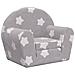Divano Letto Bambini Grigio Chiaro Con Stelle Morbido Peluche - Foto miniatura 1