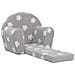 Divano Letto Bambini Grigio Chiaro Con Stelle Morbido Peluche - Foto miniatura 2