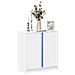 Credenza Con Led Bianca 77x34x85 Cm In Legno Multistrato - Foto miniatura 1