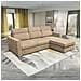 Divano Kendall Angolare Con Penisola Reversibile Letto Estraibile Cappuccino Barrel 09 - Foto miniatura 1