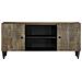 Mobile Porta Tv Grigio Chiaro 105x33,5x46 Cm In Legno Mango - Foto miniatura 2