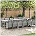Set da Pranzo per Giardino 13 pcs Grigio chiaro Rattan Polt - Foto miniatura 2