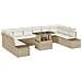 Set di divani da giardino 11 pezzi con cuscini Beige in Rattan - Foto miniatura 1
