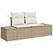 Set di divani da giardino 11 pezzi con cuscini Beige in Rattan - Foto miniatura 4