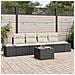 Set Divano da Giardino da 5 Pezzi con Cuscini Nero Rattan Poly - Foto miniatura 2
