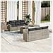 Set Divani da Giardino 7pz con Cuscini Grigio Chiaro Polyrattan - Foto miniatura 2