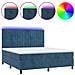 Letto a Molle con Materasso e LED Blu Scuro 180x200 cm - Foto miniatura 1