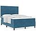 Letto con Rete a Molle e Materasso Blu Scuro 140x200 cm in Velluto - Foto miniatura 4