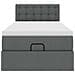 Pouf Letto con Materasso e LED Grigio Scuro 90x200 cm Tessuto - Foto miniatura 8