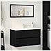 Mobile Lavabo Rovere Nero 80x38,5x45 cm in Legno Multistrato - Foto miniatura 2