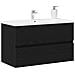 Mobile Lavabo Rovere Nero 80x38,5x45 cm in Legno Multistrato - Foto miniatura 3