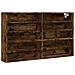Armadietto Vetrina Rovere Fumo 100x15x58 cm Legno Multistrato - Foto miniatura 1