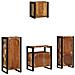 Set di mobili per il bagno 4 pcs Legno massello riciclato - Foto miniatura 9