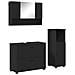 Set di mobili per il bagno 3 pcs Nero 76.5 x 35 x 64 cm - Foto miniatura 1