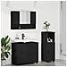 Set di mobili per il bagno 3 pcs Nero 76.5 x 35 x 64 cm - Foto miniatura 2