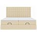 Struttura Letto Pouf con Materassi Crema 160x200 cm in Tessuto - Foto miniatura 7