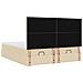 Struttura Letto Pouf con Materassi Crema 160x200 cm in Tessuto - Foto miniatura 9