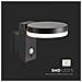 Lampada LED da Muro Rotonda 5.5W con Pannello Solare e Sensore PIR Corpo Nero 3000K IP44, colore Nero - Foto miniatura 3