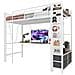 Letto Studio Con Scrivania, Led, Usb E Cassetti In Ferro E Mdf - Foto miniatura 1