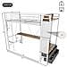 Letto Studio Con Scrivania, Led, Usb E Cassetti In Ferro E Mdf - Foto miniatura 3