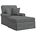 Chaise Longe con Gonna con cuscino 3 pcs Grigio scuro Tessuto - Foto miniatura 1