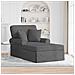 Chaise Longe con Gonna con cuscino 3 pcs Grigio scuro Tessuto - Foto miniatura 2