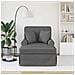 Chaise Longe con Gonna con cuscino 3 pcs Grigio scuro Tessuto - Foto miniatura 3
