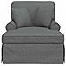 Chaise Longe con Gonna con cuscino 3 pcs Grigio scuro Tessuto - Foto miniatura 4