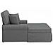 Chaise Longe con Gonna con cuscino 3 pcs Grigio scuro Tessuto - Foto miniatura 5
