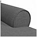 Chaise Longe con Gonna con cuscino 3 pcs Grigio scuro Tessuto - Foto miniatura 8