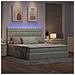 Letto con testiera Grigio chiaro 200 x 200 cm Velluto - Foto miniatura 6