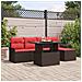 Set Divano da Giardino con cuscino 6 pcs Marrone Poly Rattan - Foto miniatura 2
