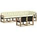 Set di divani da esterno con cuscino 8 pcs Bianco e Crema - Foto miniatura 1