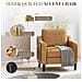 Poltrona moderna in PU, stile Mid-Century, con tasca laterale portaoggetti, comfort ergonomico per soggiorno e ufficio, marrone giallastro - Foto miniatura 6