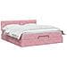 Letto ottomano con materasso Rosa 180 x 200 cm Velluto - Foto miniatura 3