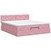 Letto ottomano con materasso Rosa 180 x 200 cm Velluto - Foto miniatura 8