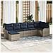 Set Divano da Giardino 7 pz Grigio polyrattan - Foto miniatura 4