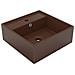 Lavabo Troppopieno Cubico Marrone Scuro Opaco 41x41cm Ceramica - Foto miniatura 1