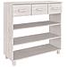 Tavolo Consolle Bianco 90x35x90 Cm Legno Massello Di Pino - Foto miniatura 2