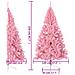 Albero di Natale Artificiale a Metà con Supporto Rosa 210cm PVC - Foto miniatura 4