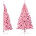 Albero di Natale Artificiale a Metà con Supporto Rosa 210cm PVC - Foto miniatura 1