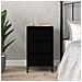 Comodino Nero 40x35x70 Cm In Legno Multistrato - Foto miniatura 1
