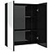 Armadietto A Specchio Per Bagno 60x15x75 Cm Mdf Nero Lucido - Foto miniatura 2