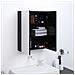 Armadietto A Specchio Per Bagno 60x15x75 Cm Mdf Nero Lucido - Foto miniatura 1