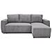 Divano Angolare Trasformabile Reversibile 3-4 Posti - Velluto A Coste Antracite - Contenitore - 224 X 155 X 85 Cm - Foto miniatura 1
