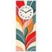 Orologio Da Parete In Legno Ecologico, Con Stampa Floral Colored, 30x80 Cm, Made In Italy, Movimento A Quarzo, Alimentato A Batteria Non Inclusa, Adatto A Tutti Gli Stili Di Casa - Foto miniatura 1