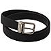 Cintura Fibbia Metallo Argentato Pelle Tela Nera - 85 Cm / 34 Inches - Foto miniatura 2