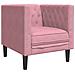 Poltrona Chesterfield Rosa In Velluto - Foto miniatura 2
