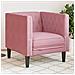 Poltrona Chesterfield Rosa In Velluto - Foto miniatura 1